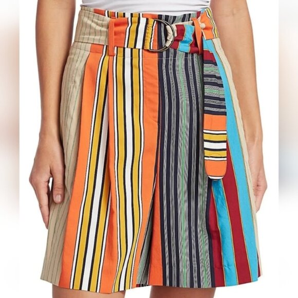 AKRIS Punto Fiorella parasol stripe shorts, NEW, size 12 - Picture 1 of 7